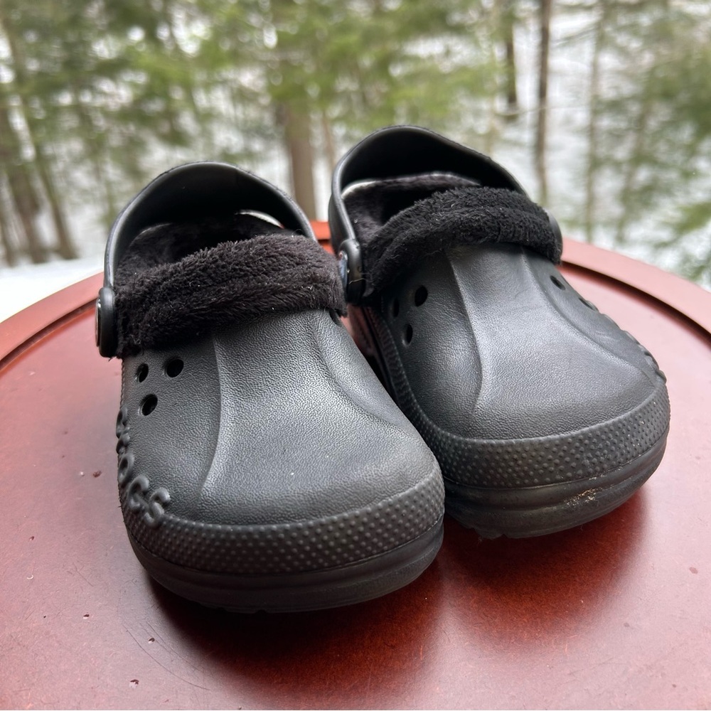 Crocs Blitzen Black Removable Fleece Liner | Little Kid Size 9 - Picture 3 of 8
